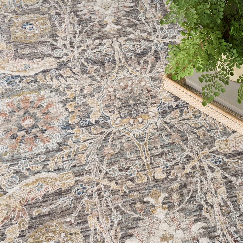 Nourison Home Heirloom Blend 9' x 12' Polyester Charcoal Multicolor Area Rug