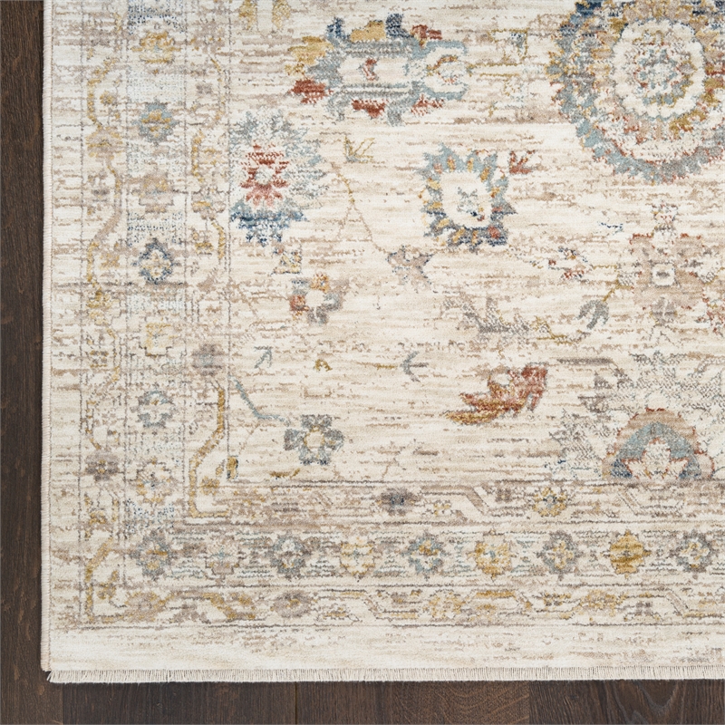 Nourison Home Heirloom Blend 9' x 12' PolyesterIvory Multicolor Area Rug