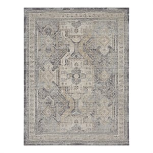 Nourison Nyle 9' x 11' Fabric Ivory Charcoal Area Rug