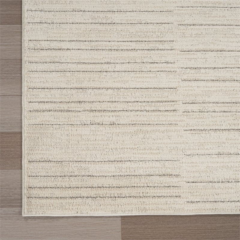 Nourison Home Santa Cruz 9' x 12' Polyester Ivory Grey Area Rug