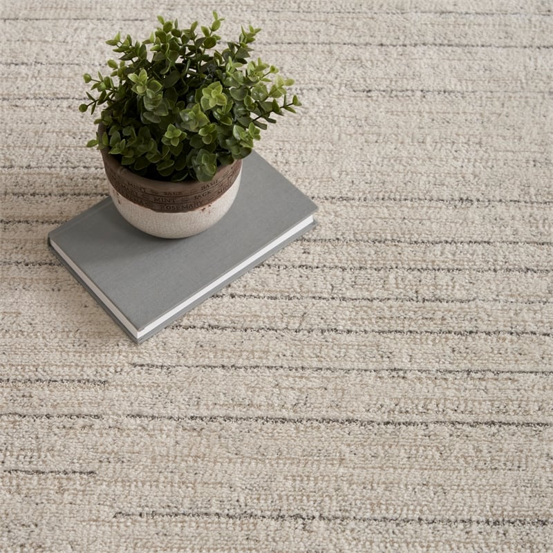 Nourison Home Santa Cruz 9' x 12' Polyester Ivory Grey Area Rug