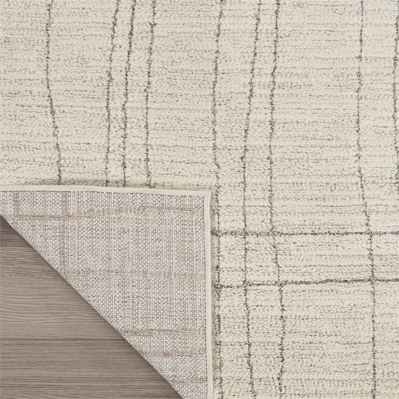 Nourison Home Santa Cruz 9' x 12' Polyester Ivory Grey Area Rug