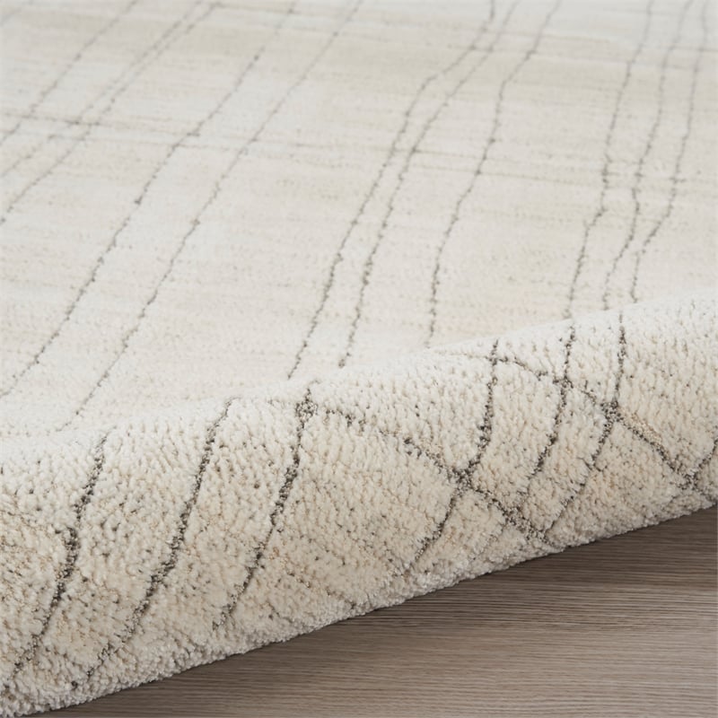 Nourison Home Santa Cruz 9' x 12' Polyester Ivory Grey Area Rug