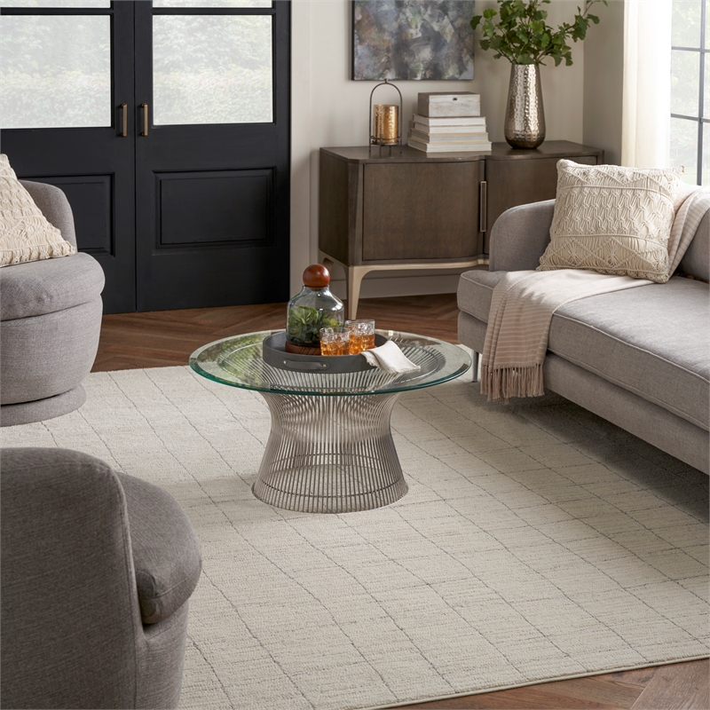 Nourison Home Santa Cruz 9' x 12' Polyester Ivory Grey Area Rug