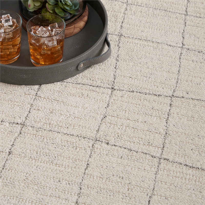 Nourison Home Santa Cruz 9' x 12' Polyester Ivory Grey Area Rug