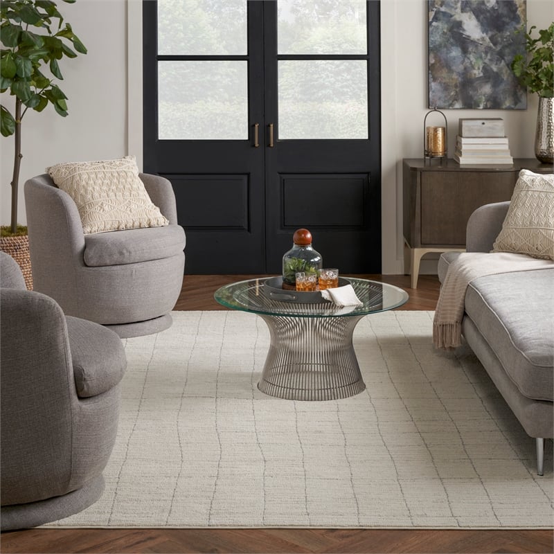 Nourison Home Santa Cruz 9' x 12' Polyester Ivory Grey Area Rug
