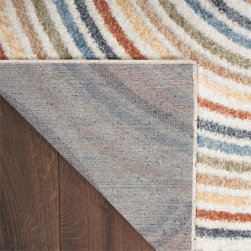 Nourison Home Astra Machine Washable 6' x 9' Polyester Ivory Multicolor Area Rug