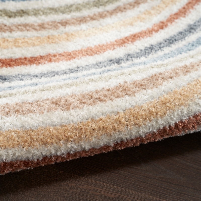 Nourison Home Astra Machine Washable 6' x 9' Polyester Ivory Multicolor Area Rug