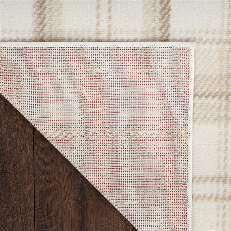 Nourison Home Grafix 10' Runner Fabric Ivory Beige Area Rug