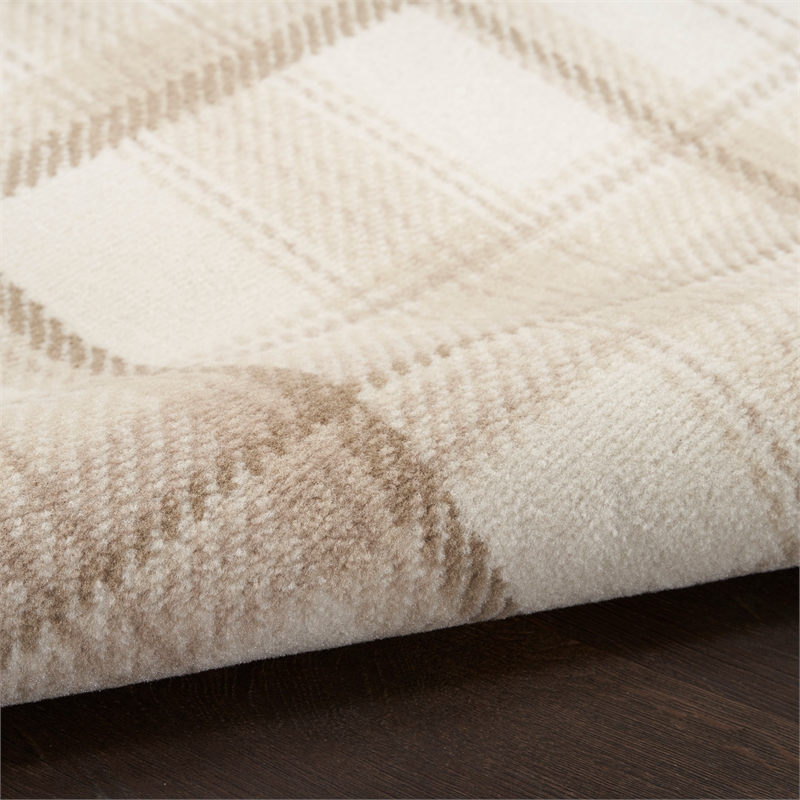 Nourison Home Grafix 10' Runner Fabric Ivory Beige Area Rug