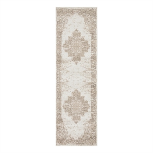 Nourison Home Grafix 10' Runner Fabric Ivory Beige Area Rug