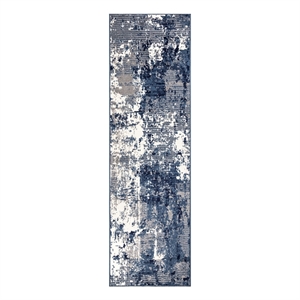 Nourison Home Grafix 10' Runner Fabric Navy Blue Area Rug