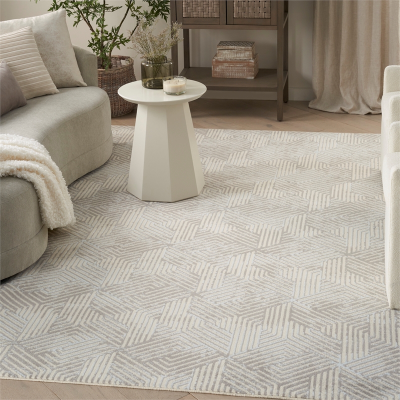 Nourison Home Grafix 6' x 9' Fabric Grey Area Rug