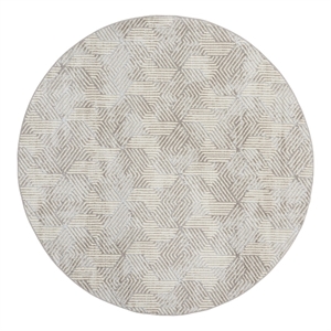 Nourison Home Grafix 8' x Round Fabric Grey Area Rug