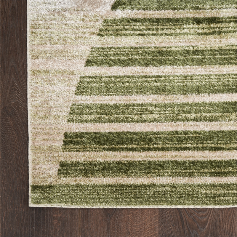 Nourison Home Astra Machine Washable 8' x 10' Polyester Ivory Olive Area Rug