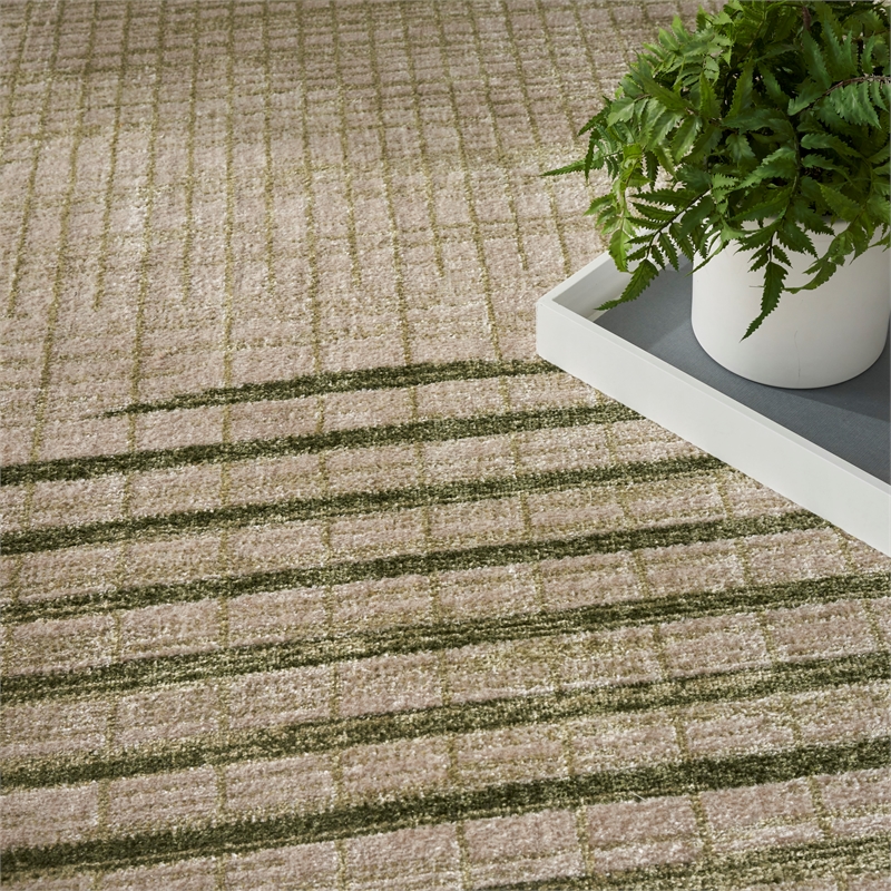 Nourison Home Astra Machine Washable 8' x 10' Polyester Ivory Olive Area Rug