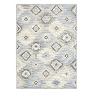 Nourison Home Copenhagen 5' x 7' Flatwoven Wool Ivory Blue Area Rug