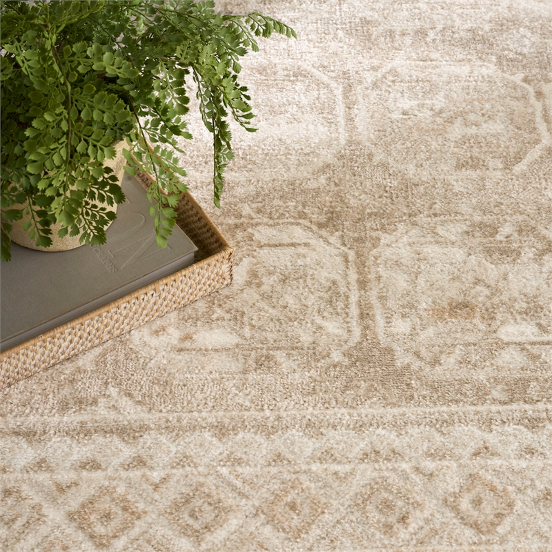 Nourison Home Dekor 5' x 7' Polyester Cream Beige Area Rug