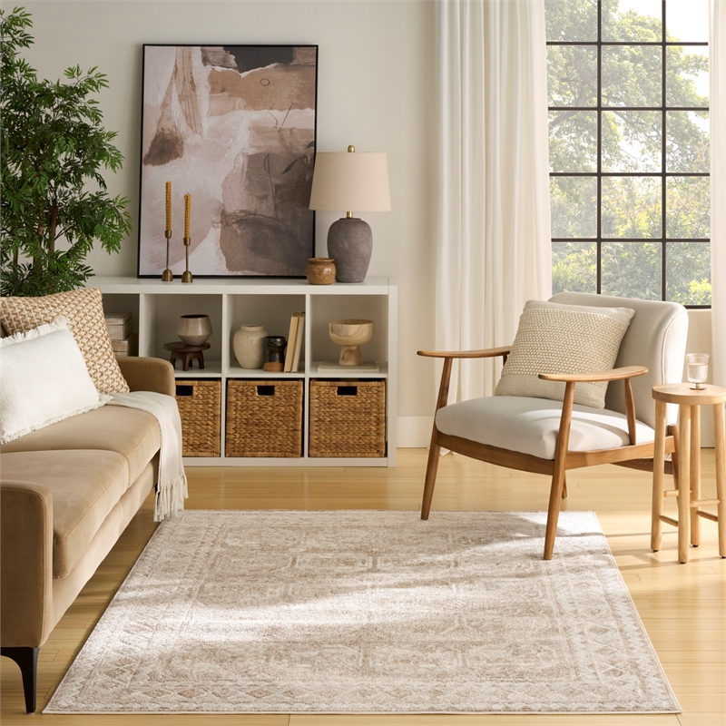 Nourison Home Dekor 5' x 7' Polyester Cream Beige Area Rug
