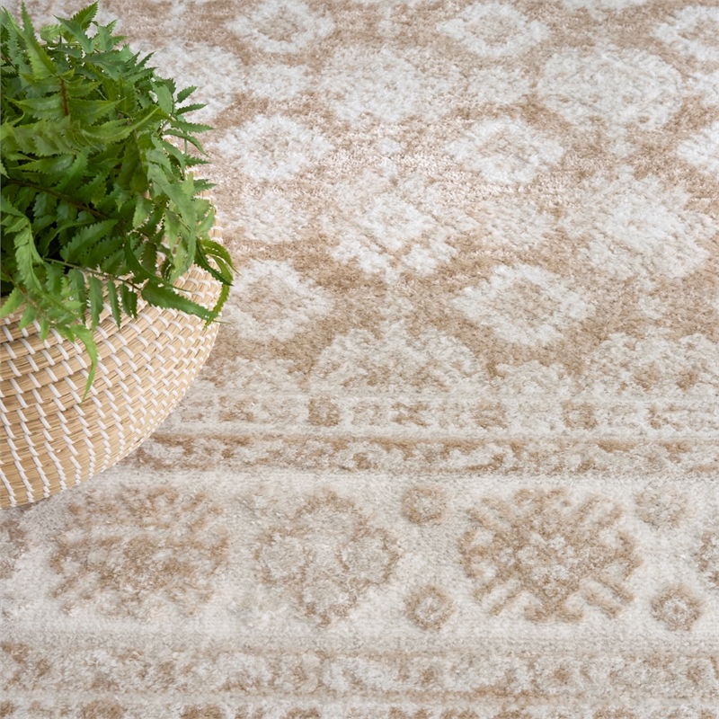 Nourison Home Dekor 5' x 7' Polyester Cream Beige Area Rug