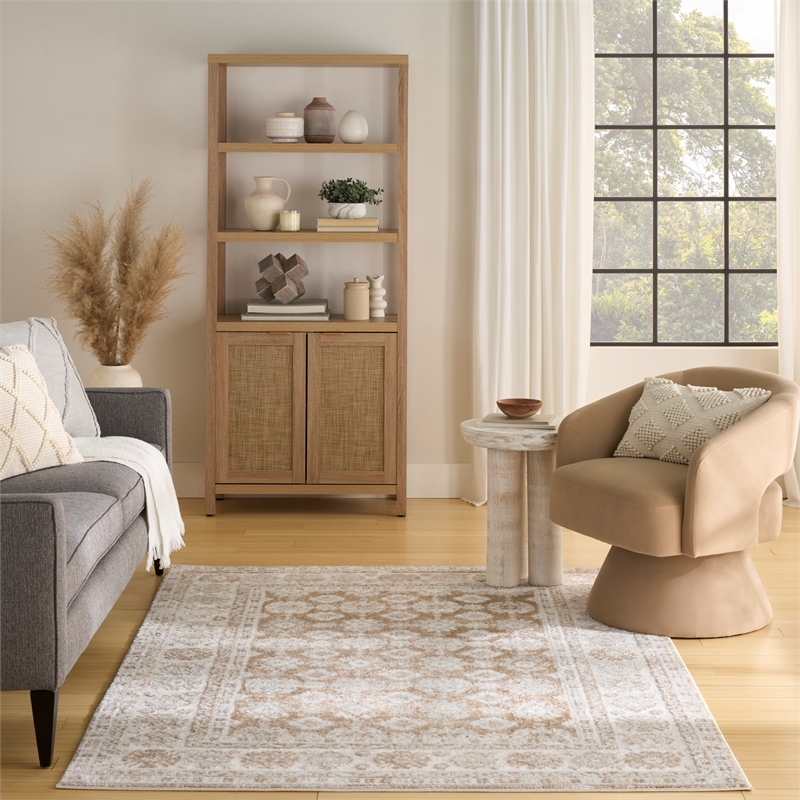 Nourison Home Dekor 5' x 7' Polyester Cream Beige Area Rug