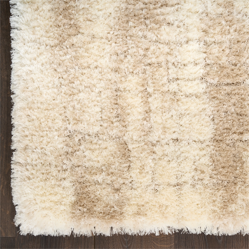 Nourison Home Luxurious Shag 8' x 10' Polyester Ivory Beige Area Rug