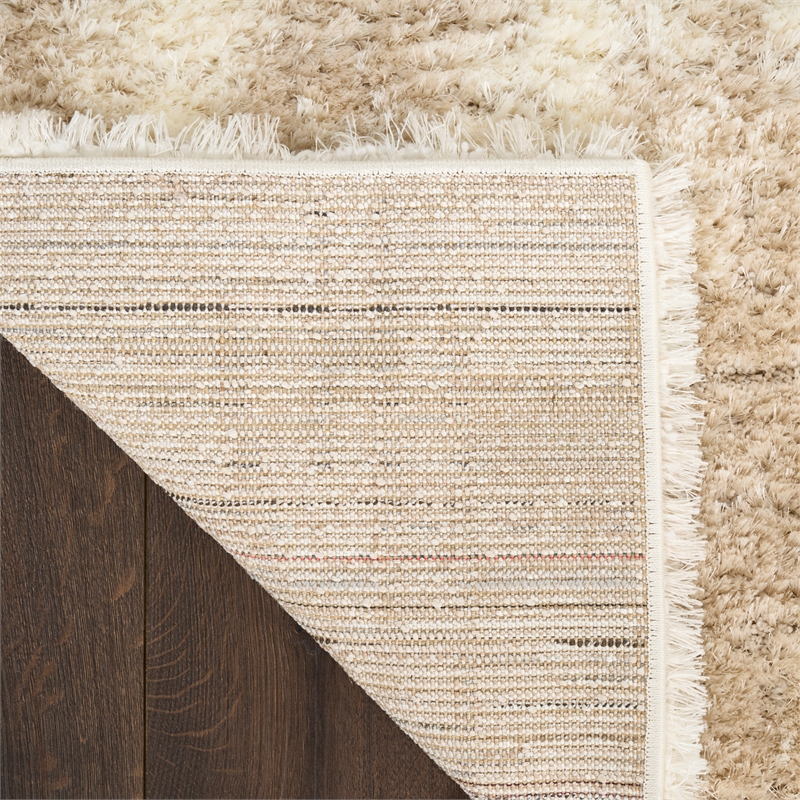 Nourison Home Luxurious Shag 8' x 10' Polyester Ivory Beige Area Rug