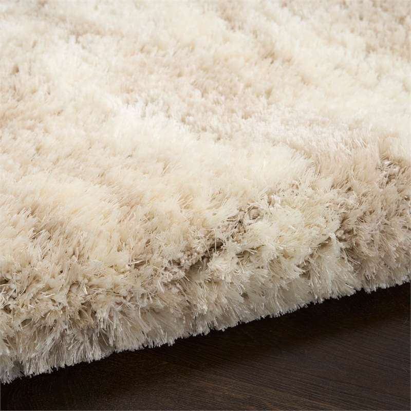 Nourison Home Luxurious Shag 8' x 10' Polyester Ivory Beige Area Rug