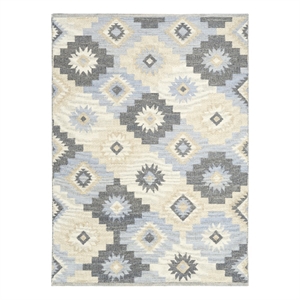 Nourison Home Copenhagen 5' x 7' Flatwoven Wool Ivory Navy Area Rug