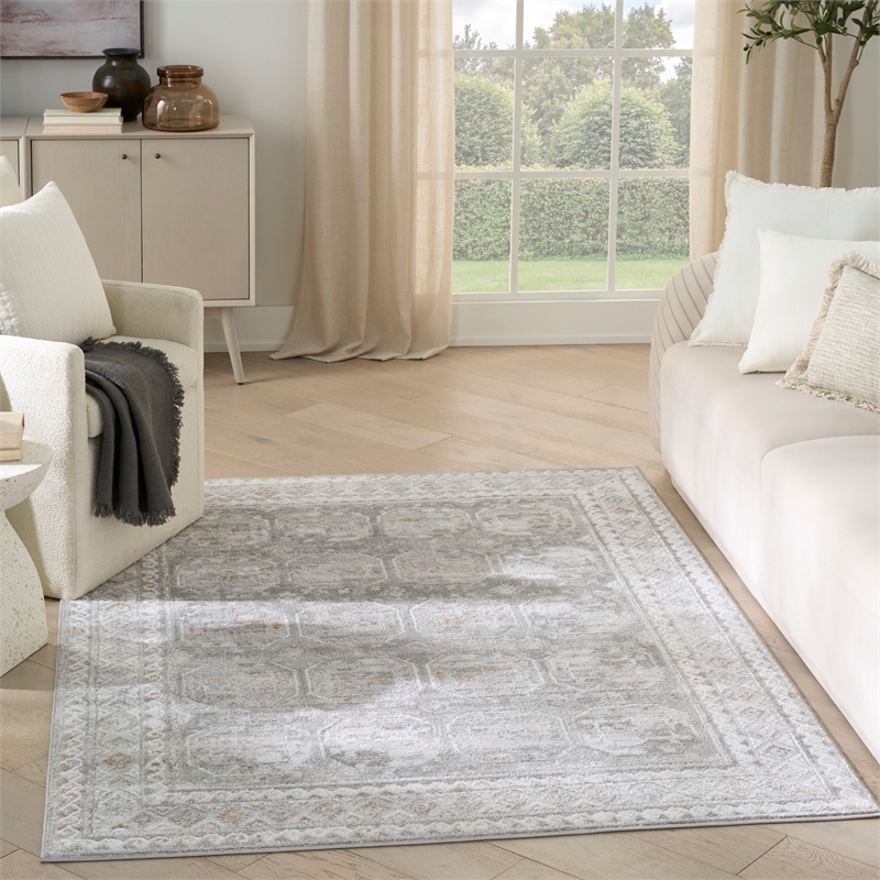 Nourison Home Dekor 5' x 7' Polyester Grey Area Rug