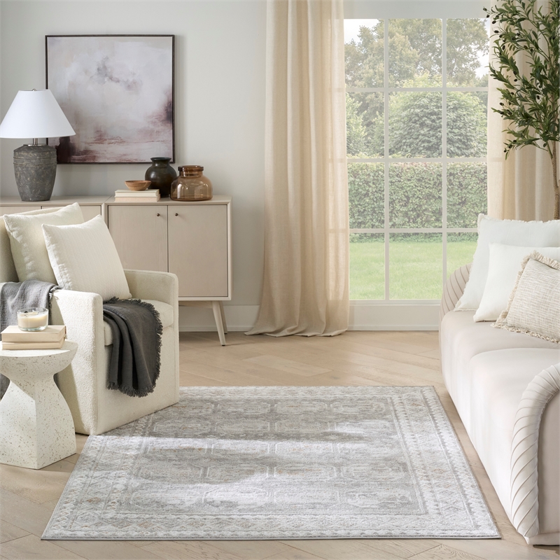 Nourison Home Dekor 5' x 7' Polyester Grey Area Rug