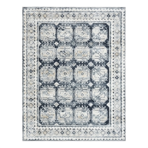 Nourison Home Dekor 5' x 7' Polyester Grey Navy Area Rug