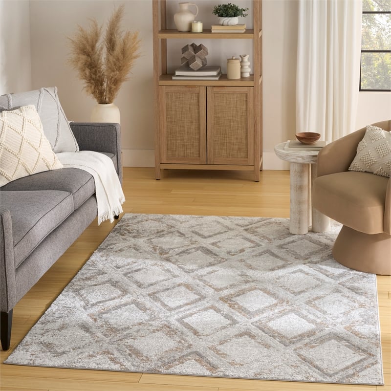 Nourison Home Dekor 5' x 7' Polyester Grey Area Rug