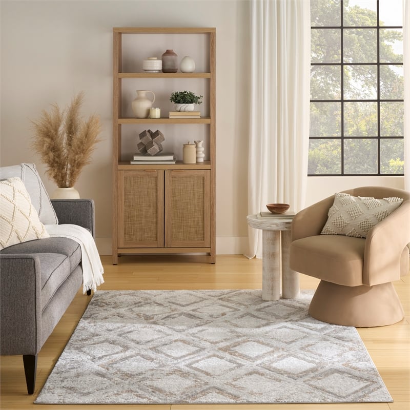 Nourison Home Dekor 5' x 7' Polyester Grey Area Rug