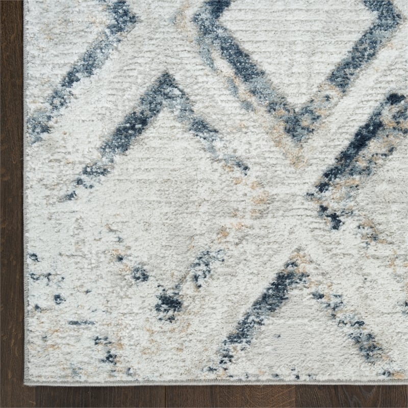 Nourison Home Dekor 5' x 7' Polyester Grey Navy Area Rug