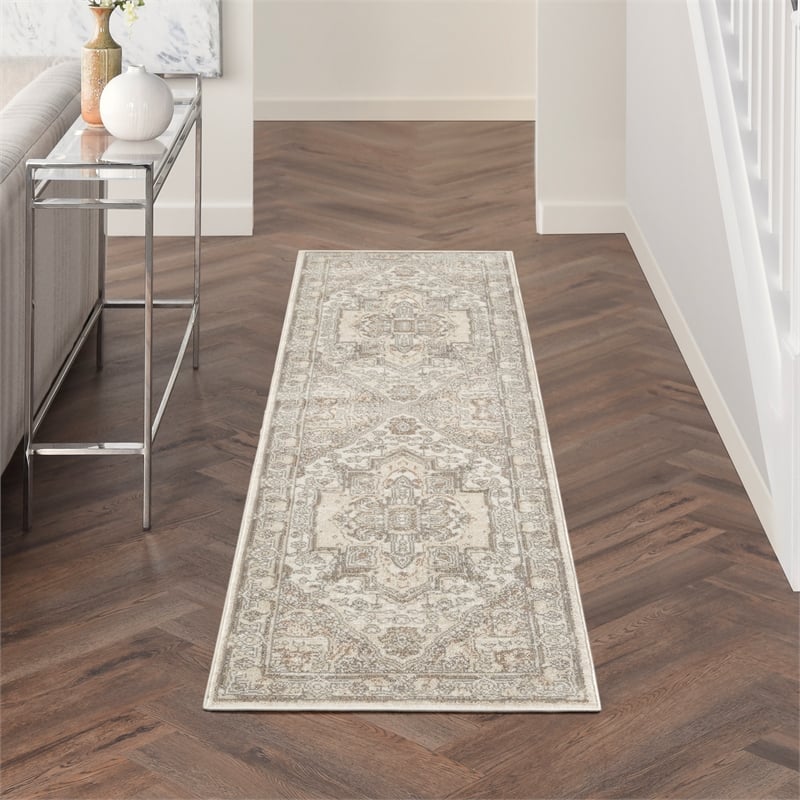 Nourison Home Concerto 8' Runner Fabric Beige Area Rug