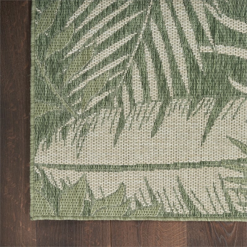 Nourison Home Garden Oasis 10' x 14' Fabric Green Ivory Area Rug
