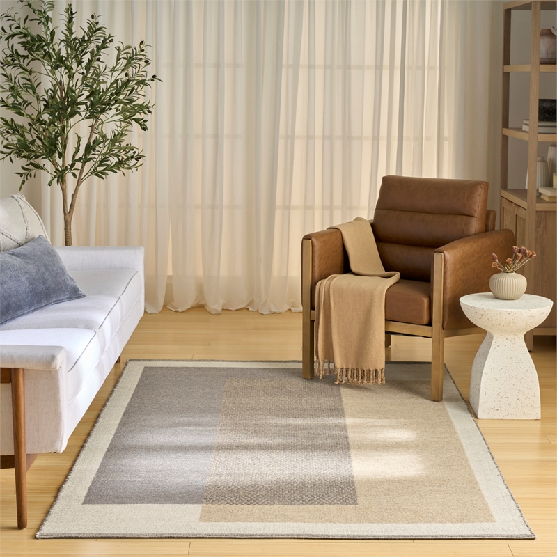 Nourison Home Copenhagen 8' x 10' Flatwoven Wool Ivory Multicolor Area Rug