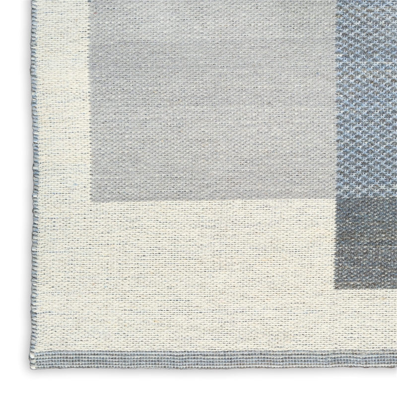 Nourison Home Copenhagen 8' x 10' Flatwoven Wool Ivory Blue Area Rug