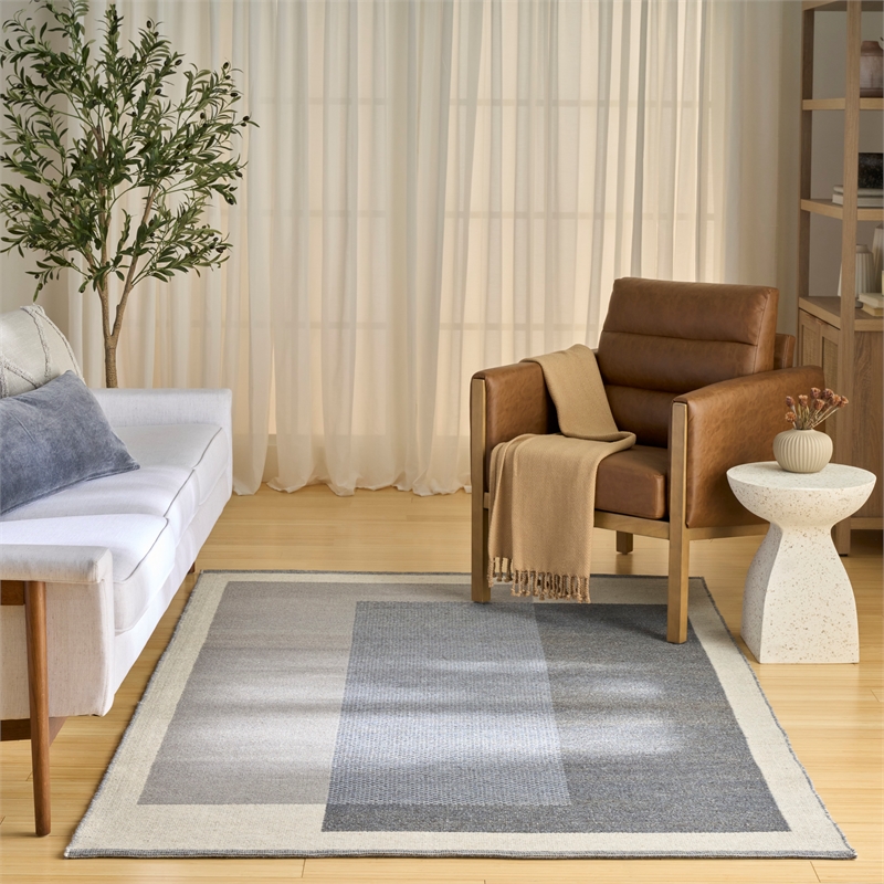 Nourison Home Copenhagen 8' x 10' Flatwoven Wool Ivory Blue Area Rug