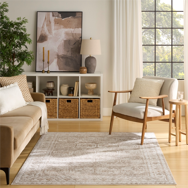Nourison Home Dekor 5' x 7' Polyester Ivory Taupe Area Rug