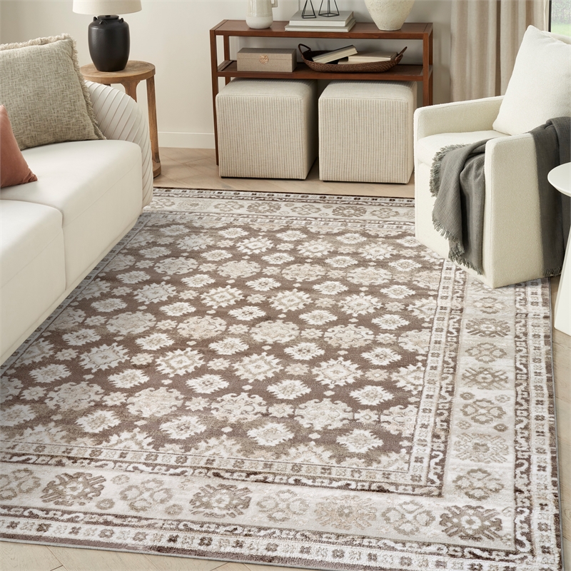Nourison Home Dekor 8' x 10' Polyester Ivory Brown Area Rug