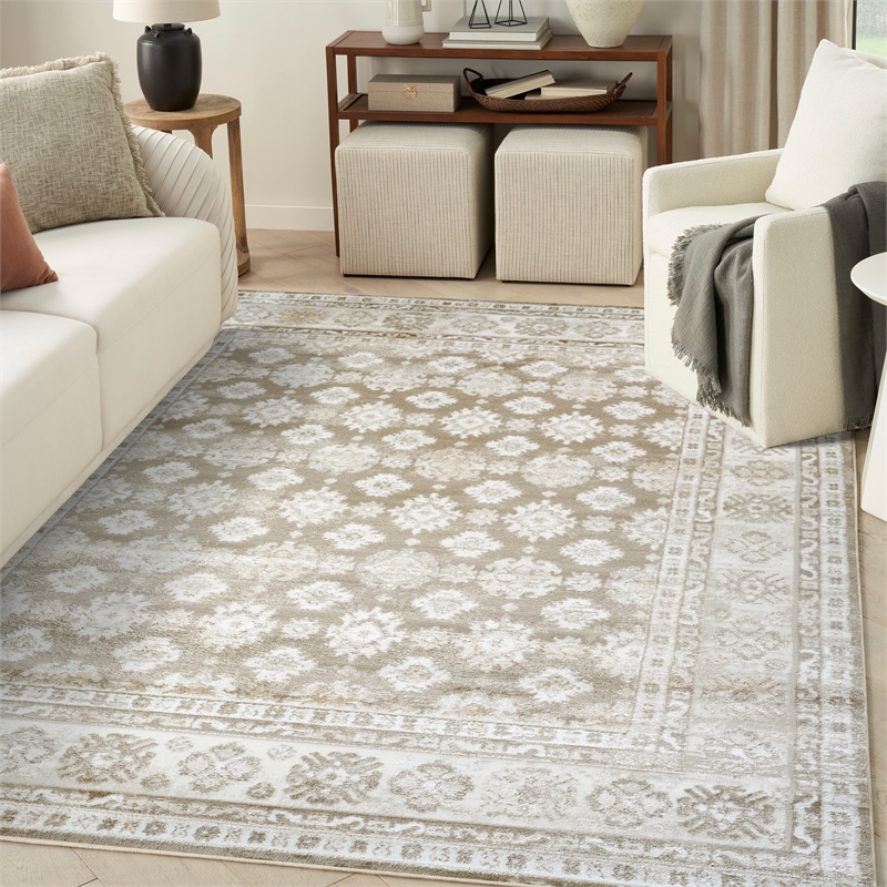 Nourison Home Dekor 8' x 10' Polyester Ivory Taupe Area Rug