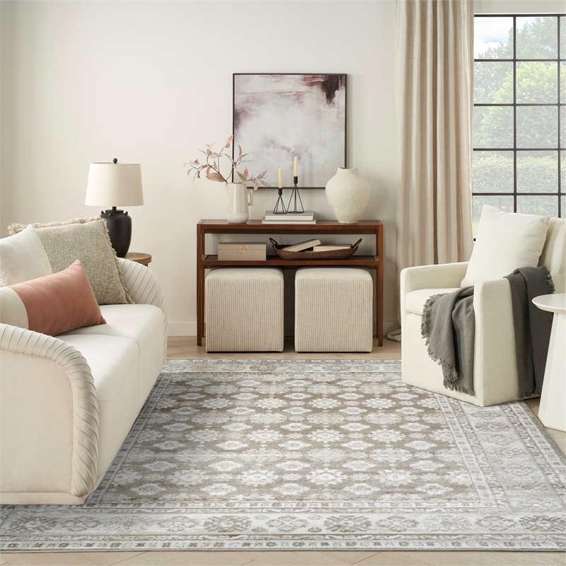 Nourison Home Dekor 8' x 10' Polyester Ivory Taupe Area Rug