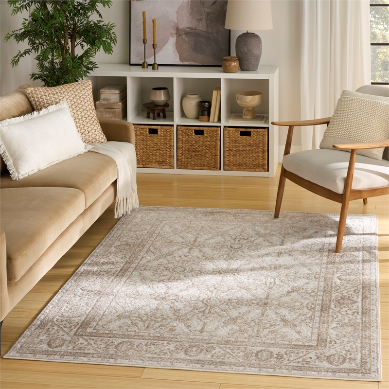 Nourison Home Dekor 5' x 7' Polyester Ivory Taupe Area Rug