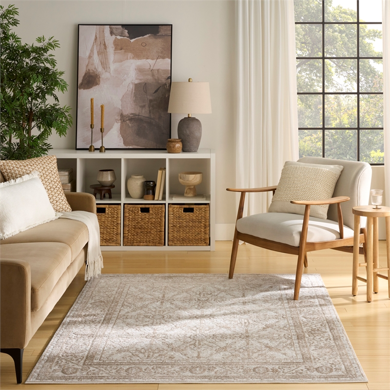 Nourison Home Dekor 5' x 7' Polyester Ivory Taupe Area Rug