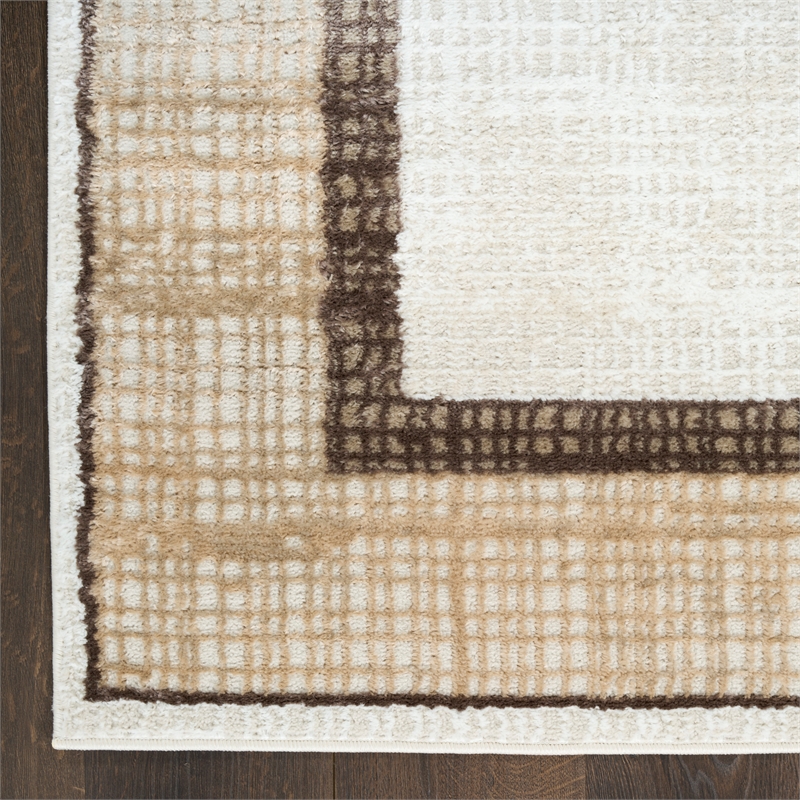 Nourison Home Dekor 5' x 7' Polyester Ivory Brown Area Rug