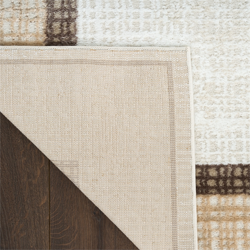 Nourison Home Dekor 5' x 7' Polyester Ivory Brown Area Rug