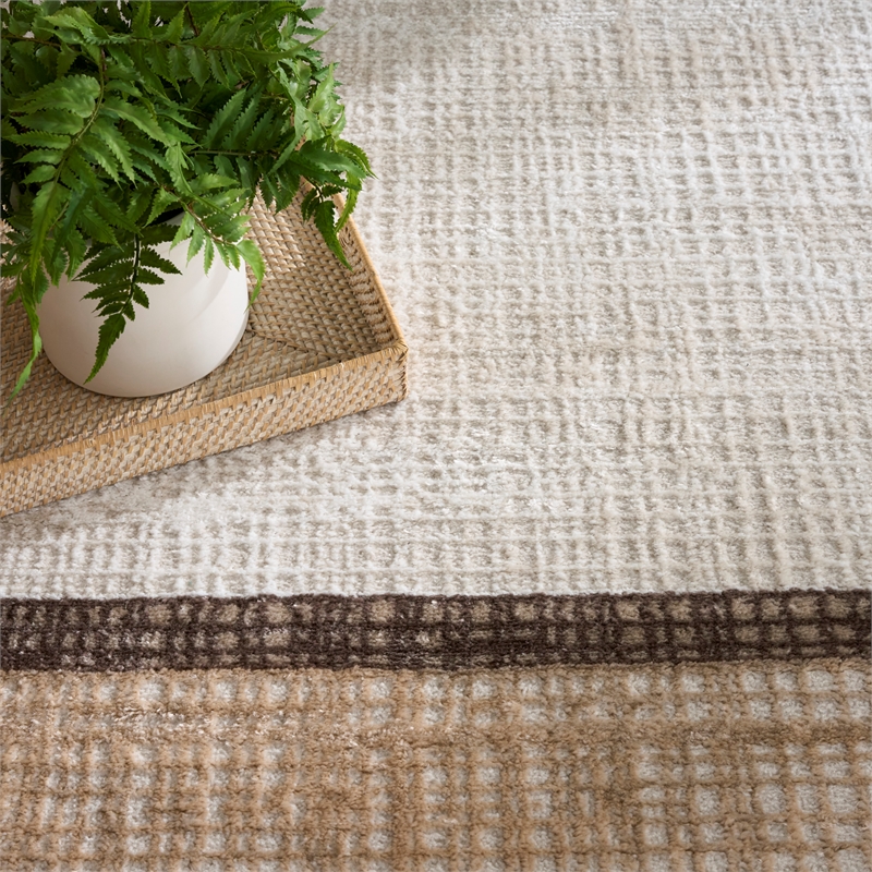 Nourison Home Dekor 5' x 7' Polyester Ivory Brown Area Rug