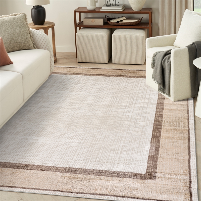 Nourison Home Dekor 8' x 10' Polyester Ivory Brown Area Rug